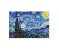 NENGKUAI Póster de pared de Vincent Van Gogh con diseño de noche estrellada, sin marco, 20 x 30 cm