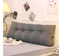 NENIUX Almohada de cuña, cojín triangular para cabecero de cama, cojín de lectura grande, cojín lumbar para sofá, cama, tatami dormitorio, con funda extraíble, 90 x 50 x 20 cm, gris oscuro