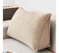 NENIUX Almohada de lectura de cuña grande, cojín triangular para respaldo, cojín de apoyo lumbar/espalda con funda extraíble para sofá cama, sofá tatami hogar, 70 x 35 x 20 cm, camello