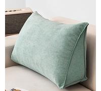 NENIUX Almohada de lectura de cuña grande, cojín triangular para respaldo, cojín de apoyo lumbar/espalda con funda extraíble para sofá cama, sofá tatami hogar, 80 x 35 x 20 cm, verde