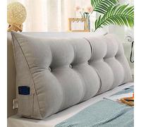 NENIUX Cojín de respaldo para cama, almohada de lectura, almohada doble de cabecera, cojín grande de tatami tipo bolster, cojín triangular de cuña para cabecero de cama, para dormitorio y sofá con