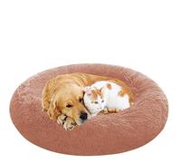 NENIUX Donut Cama para mascotas, redonda de felpa, cojín para cachorros, sofá para perros, cesta antideslizante para perros y gatos, lavable a máquina, cojín para gatos medianos y grandes, 100 cm