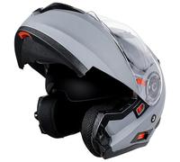 NENKI Casco Moto Integral Casco Modular abatible con protección para la Barbilla, Casco de Motocicleta Homologado ECE 22.06 con Doble Visera para Mujer Hombre Adultos-868 (Grey-XXL)…