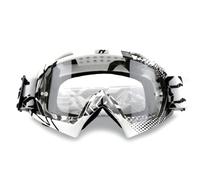 NENKI Gafas de Motocross, ATV Dirt Bike Racing Gafas de seguridad, UV400 Ciclismo Motocross Gafas para deportes al aire libre- Adecuado para adultos, White & Black