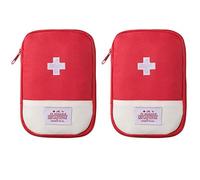 NentMent Paquete de 2 bolsas de primeros auxilios vacías pequeñas de 7 x 5 pulgadas, organizador de almacenamiento portátil para viajes, herramientas médicas, medicinas, emergencias, al aire libre,
