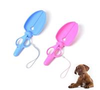 NentMent Paquete de 2 mini recogedores portátiles para excrementos de mascotas, tijeras para recoger caca de mascotas, limpiador de pala para perros y gatos, herramientas de limpieza de arena para
