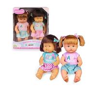 Nenuco - Ani y ONA New Look, 2 muñecas Oficiales del Canal de Youtube, con Vestidos Personalizados, muñeco bebé con pelito de 35cm y Cuerpo Duro, para niños y niñas Desde 3 años, Famosa (NFN73000)