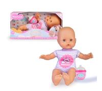 NENUCO - Biberón Sonajero, muñeco Bebe blandito Que Viene con un sonajero y Vestido con un Pijamita de rayitas con un Estampado de un Unicornio, Famosa (NFN87000)