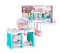 NENUCO Centro Médico, Muñeco Bebé de 35 cm y Cuerpo Duro, 20 Accesorios Realistas para Revisar al Bebé, Revisión de Vista, Área de Cuidados Intensivos y Mucho más, +3 Años, Famosa (NFNA1000)