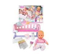 NENUCO - Duerme Conmigo, Cuna 3 en 1 con Muñeco de 35 cm y Cuerpo Blando, Incluye Chupete, Biberón, Mantita y Estrella con Luz y Sonidos, Se Adapta a Cualquier Cama, +2 años, Famosa (NFND1000)