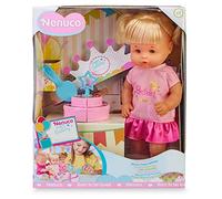 NENUCO-Feliz Cumpleaños, Muñeca bebé de Cumple para Regalar a los pequeños a Partir de 2 años de Edad, con una Corona,Tarta de Juguete y Vela de número Intercambiable Famosa(700016283) Versión previa