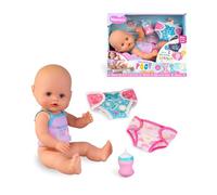 Nenuco Hace Popó, Muñeco Bebé de 35 cm y Cuerpo Duro, Bebé Que Hace Popó Marrón de Verdad Bebiendo Agua, Incluye Biberón y 2 Pañales Lavables, Pañal de Día y de Noche, +3 años, Famosa (NFNB3000)