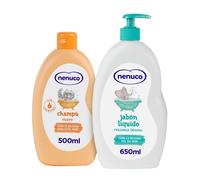 Nenuco Jabón Líquido 650 ml + Champú Suave 500 ml | Con Aloe Vera y Leche de Almendras | Sin Lágrimas | Dermatológicamente Testado