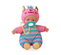 Nenuco Monster Friends Pink, Mini Muñecos Bebé Monstruitos de 15 cm, Cuerpo Blandito y Vestido con un Diseño de Color Rosa Pastel, Chupete Personalizado, Colecciona los Modelos, Famosa (NFNB1100)