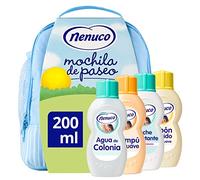 Nenuco Pack Bebé Mochila de Paseo color azul, contiene colonia, jabón, champú y leche hidratante, 4 x 200 ml