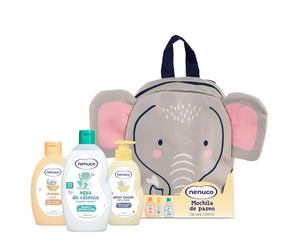 Nenuco Pack Bebé Mochila de Paseo Elefante, con Gama Completa, Colonia, Jabón, y Champú, 3x200ml