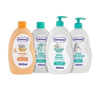Nenuco Pack Cuidado Completo: Colonia 500 ml + Jabón Líquido 650 ml + Champú Suave 500 ml + Leche Hidratante 500 ml | Dermatológicamente Testado | Aloe Vera y Manteca de Karité