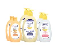 Nenuco Pack Higiene Suave Bebé | 2x Jabón Líquido Ultra Suave 1100 ml + 2x Jabón Baño 650 ml + 2x Champú Suave 500 ml | Con Aloe Vera y Leche de Almendras | Sin Lágrimas | Para Cuerpo y Cabello |