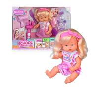 Nenuco - Peinaditos para el Cole, Muñeco Bebé de 35 cm y Cuerpo Duro con Pelo Rubio Largo, 10 Accesorios de Peluquería para Hacer Peinados Diferentes Cada Día, +3 Años, Famosa (NFNA7000)