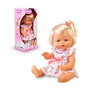 Nenuco Spring Dress, Muñeco Bebé de 35 cm, Cuerpo Duro con Pelo, Bebe Vestido con un Precioso Vestido Primaveral de Mariposas, Puede Beber y Hacer Pipí, Incluye 1 Lacito, +3 años, Famosa (NFNC0000)