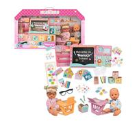 Nenuco - Súper Cole Interactivo con 2 Muñecos de 35 cm y Cuerpo Duro, Incluye Pizarra, Pupitres, Mochilas, Material Escolar y +17 Accesorios, Aula Personalizable y Detallada, Famosa (NFNC8000)