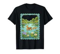 Nenúfares de Estanque Mama Duck and Ducklings Forget-Me-Nots Camiseta
