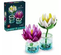 LEGO Botanicals Nenúfares Artificiales - Set de Flores Artificiales con 2 Plantas en Jarrones Transparentes - Kit de Manualidades y Decoración Floral - Regalo para Niñas de 9+ Años y Adultos - 11511