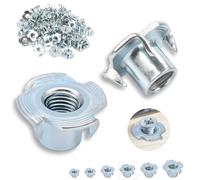 Nenull 60 tuercas de impacto m8 x 11 mm,acero al carbono galvanizado con 4 puntas de impacto,para madera,tablones,muebles,artesanos,construcciones,paredes de escalada,kits de tornillos,bricolaje