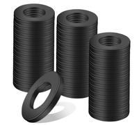 Nenull Arandelas planas M5 x 10 mm, 100 unidades, color negro, arandelas espaciadoras de acero al carbono, arandelas para reparaciones en casa, tornillos roscados