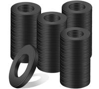 Nenull Arandelas Planas M6 x 12 mm, Color Negro, 120 Unidades, Espaciadoras de Carrocería de Acero Al Carbono para Reparaciones en el Hogar, Tornillos y Varilla