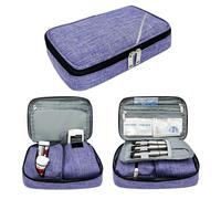 NENYX Bolsa portátil de suministros para diabéticos para medidor de glucosa, medicamentos y otros suministros para la diabetes, estuche de viaje para diabetes con dos bolsas de almacenamiento