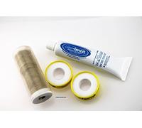 Neo Fermit - Juego de juntas (1 rollo de cáñamo 40 g, 1 tubo Neo Fermit con pasta de sellado 150 g, 2 rollos de cinta PTFE para rosca fina)