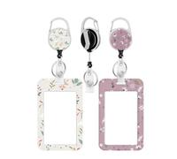 NEO+ Llavero retráctil con cordón de 29.5" / 75cm y llavero de identificación para oficina, escuela, exterior