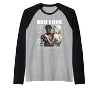 Neo Love Cyber Pareja Futuro Intimidad Arte Camiseta Manga Raglan