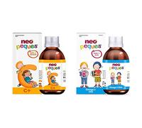 NEO PEQUES C + Complemento alimenticio con vitamina C y zinc + Jarabe Infantil Omega3 | A Base De Extracto De Atún, Dha Y Vitaminas | Tomar 0,5 Ml/kg De Peso Corporal