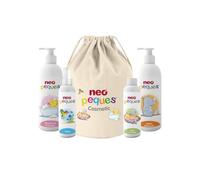 Neo Peques l Neceser Niño l Set de baño incluye: Gel de baño & Champú 400 ml + Loción Hidratante 400 ml + Colonia 200 ml + Aceite para masajes 200 ml