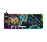 Neo-realism Universe - Teclado de carga inalámbrica brillante para animales, alfombrilla de escritorio para animales de gran tamaño, reposo largo, 31.5 x 11.8 pulgadas