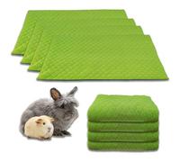 NEO SOLVO Alfombra Polar reemplaza la Arena para Conejillos de Indias y Conejos - 70cm x 105cm - Verde - Set de 4