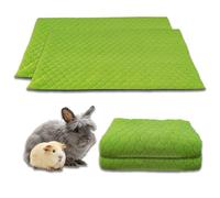 NEO SOLVO Alfombra Polar reemplaza la Arena para Conejillos de Indias y Conejos - 70cm x 140cm - Verde - Set de 2