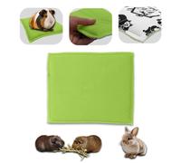 NEO SOLVO Cojín de vellón Grueso para Conejillos de Indias y Conejos - Lado de vellón Absorbente - Lado Blanco Suave y Fresco - Verde - 30 x 26 cm