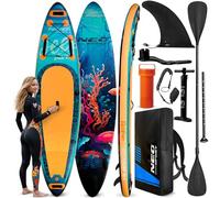 Neo-Sport Aquasurf 10.6 - Tabla de Surf de Surf para Principiantes y Tiempo Libre, 320 x 84 x 15 cm, hasta 140 kg, con Remo, Bomba, Correa y Mochila