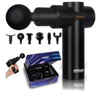 Neo-Sport Pistola de Masaje - 6 Velocidades - 6 Puntas - Masaje de Cuello Hombros Músculos - Negro