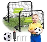 Neo-Sport Portería de fútbol para niños, Juego de 2 Unidades con Bomba de Pelota, 60 x 45 x 25 cm, Color Negro