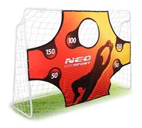 Neo-Sport Portería de fútbol para niños y Adultos con Diana, 245 x 155 x 80 cm, Color Blanco