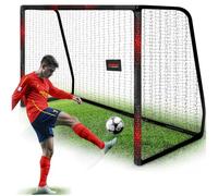 Neo-Sport Portería de fútbol para niños y Adultos, con Funda Protectora, 300 x 200 x 120 cm, diseño de Lunares, Color Negro y Rojo