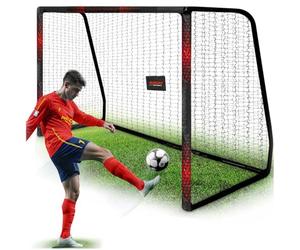 Neo-Sport Portería de fútbol para niños y Adultos, con Funda Protectora, 300 x 200 x 120 cm, diseño de Lunares, Color Negro y Rojo