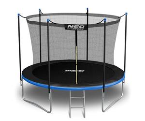 Neo-Sport Trampolín para Exteriores para niños, Red de Seguridad, Escalera Interior, Barras Acolchadas, Resistente a la Intemperie, Inoxidable, Color Azul y Negro, 183 cm