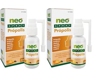 NEO | Spray Própolis Complemento Alimenticio a Base de Érisimo, Malva y Tomillo | Con propiedades Antiinflamatorias. (Paquete de 2)