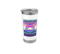 Neo Tokyo Nights Retro Futurista Synthwave Art Japonés Vaso térmico de acero inoxidable de doble pared