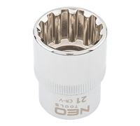 Neo Tools 08-593 - Llave de vaso larga, 12 cantos (21 mm, 1/2")